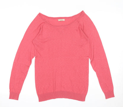 Knitwear STR Womens Pink Boat Neck Acrylic Pullover Jumper Size L