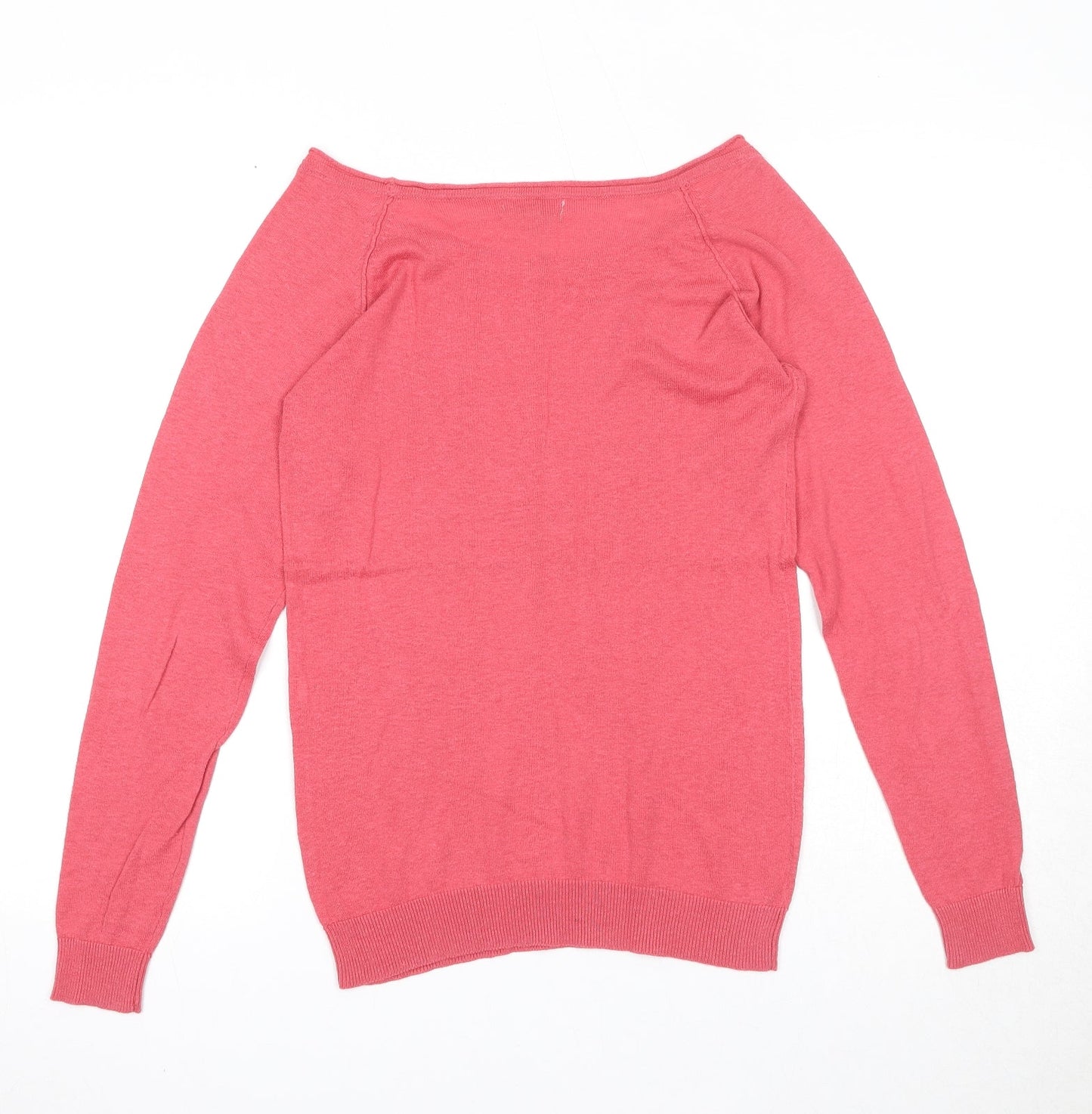 Knitwear STR Womens Pink Boat Neck Acrylic Pullover Jumper Size L