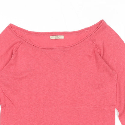 Knitwear STR Womens Pink Boat Neck Acrylic Pullover Jumper Size L