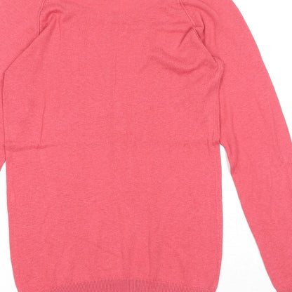 Knitwear STR Womens Pink Boat Neck Acrylic Pullover Jumper Size L