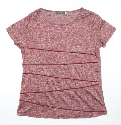 Iclosam Womens Red Polyester Basic T-Shirt Size XL Round Neck
