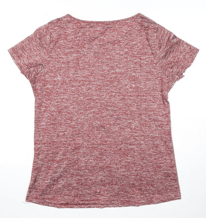 Iclosam Womens Red Polyester Basic T-Shirt Size XL Round Neck