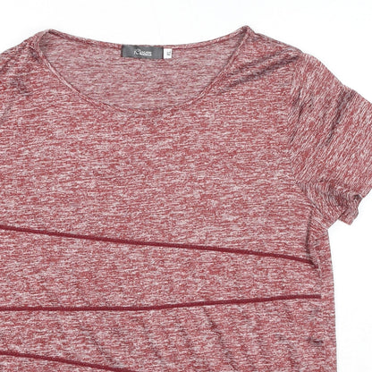 Iclosam Womens Red Polyester Basic T-Shirt Size XL Round Neck