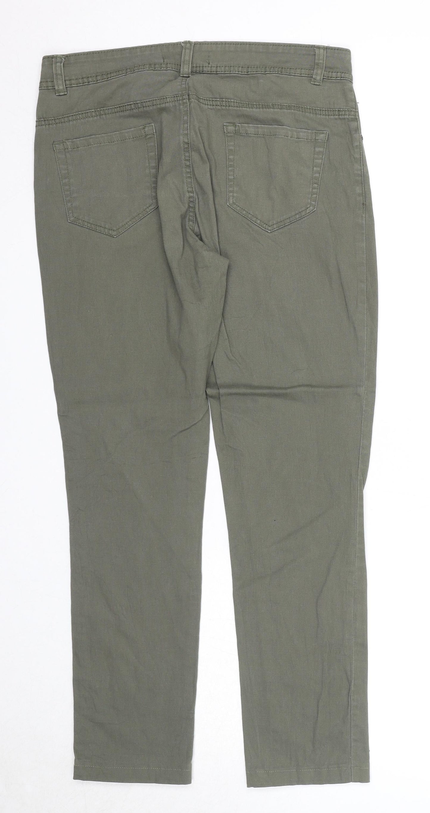 24/7 Authentic Denim Womens Green Cotton Skinny Jeans Size 12 Regular Zip