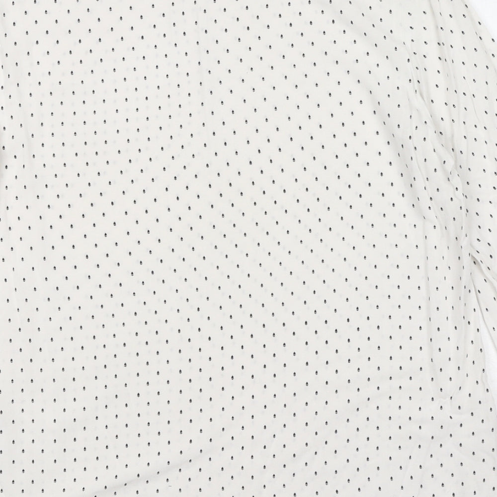 Re.draft Womens White Geometric Viscose Basic Blouse Size 6 Boat Neck