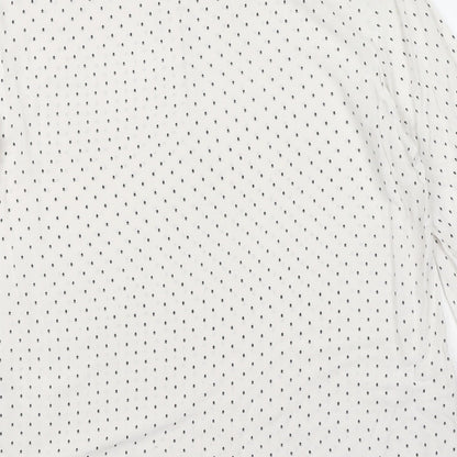 Re.draft Womens White Geometric Viscose Basic Blouse Size 6 Boat Neck