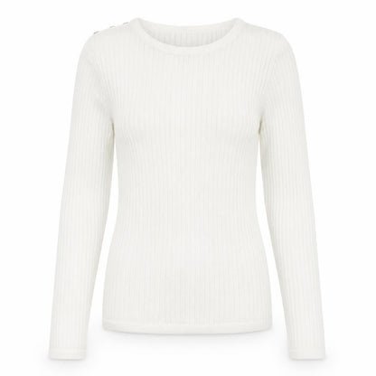 Bachelorette Paris Womens White Round Neck Viscose Pullover Jumper Size S