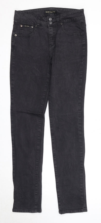 Marc Lauge Womens Black Cotton Straight Jeans Size 10 Regular Zip