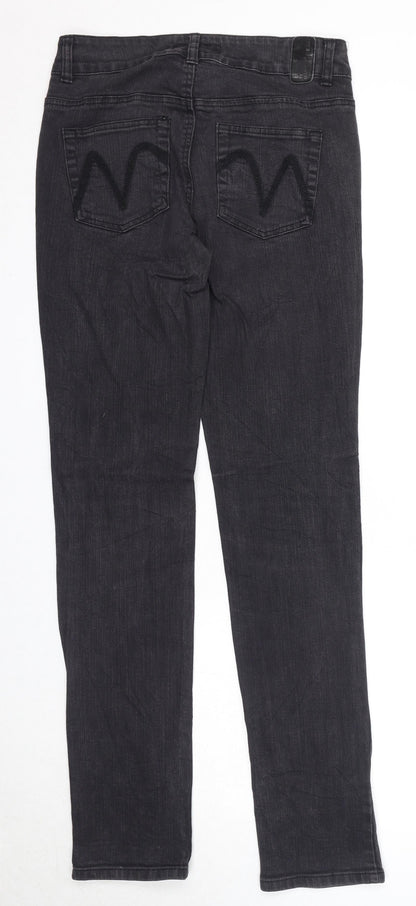 Marc Lauge Womens Black Cotton Straight Jeans Size 10 Regular Zip