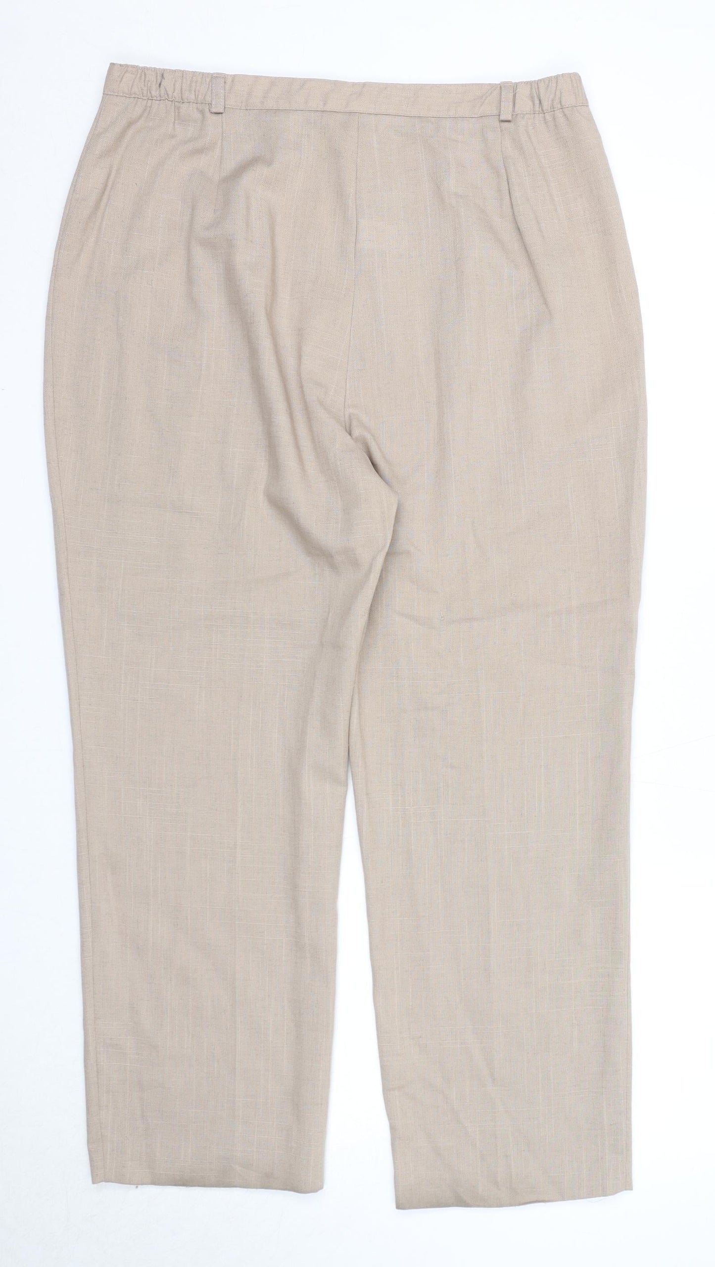 Womens UK Size 18 Berkertex Regular Fit Carrot Beige Trousers