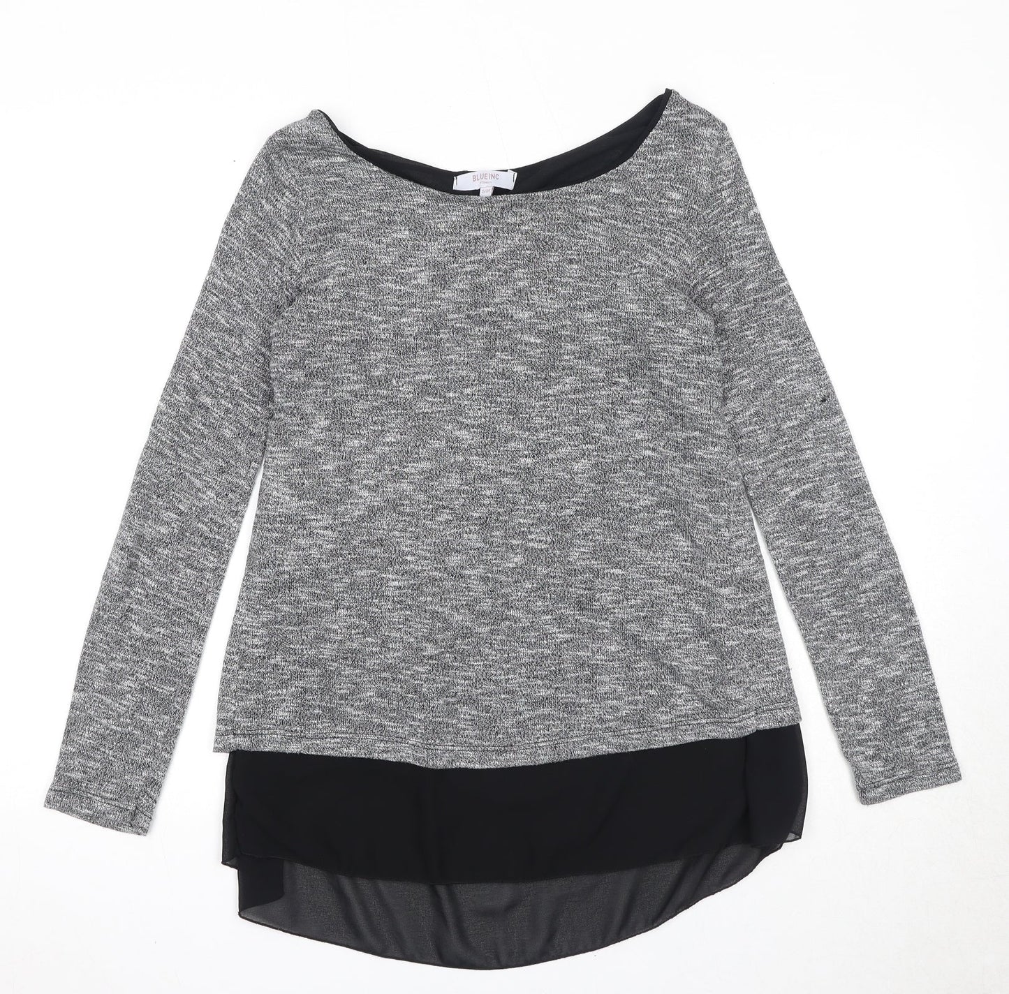 Womens UK Size S Blue Inc Grey Pullover Jumper