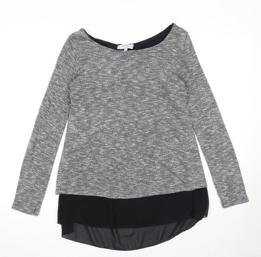 Womens UK Size S Blue Inc Grey Pullover Jumper