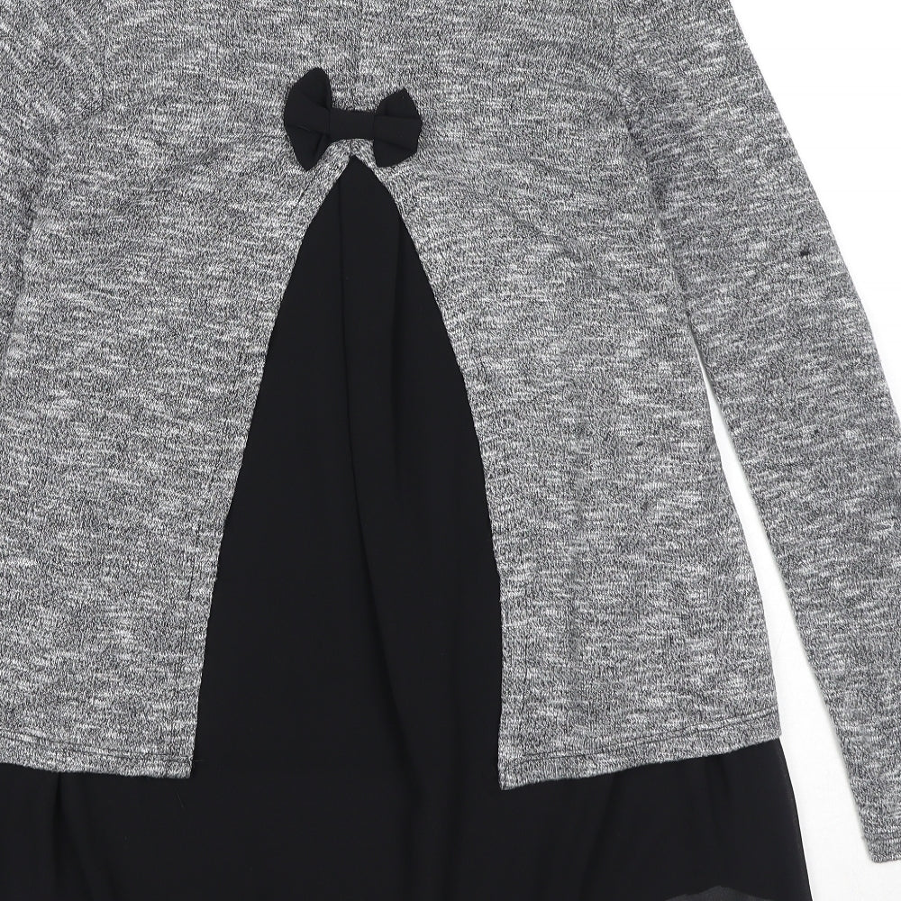 Womens UK Size S Blue Inc Grey Pullover Jumper