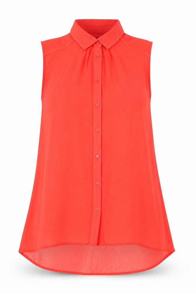 Womens UK Size 10 H&M Red Basic Button-Up