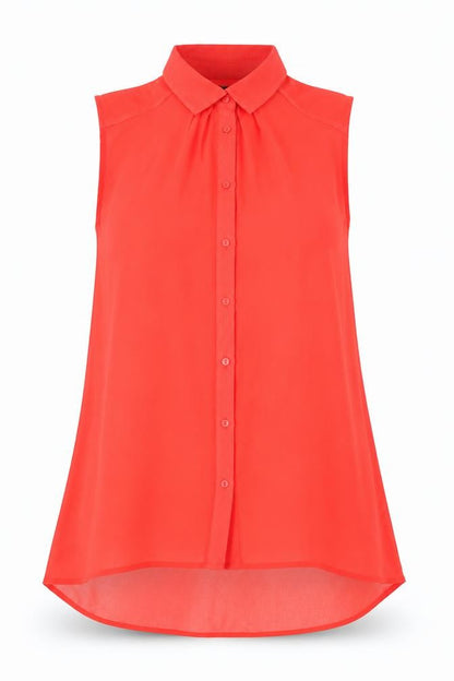 Womens UK Size 10 H&M Red Basic Button-Up