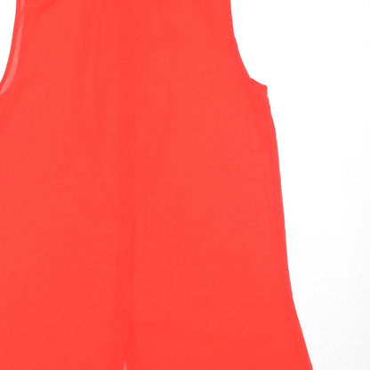 Womens UK Size 10 H&M Red Basic Button-Up