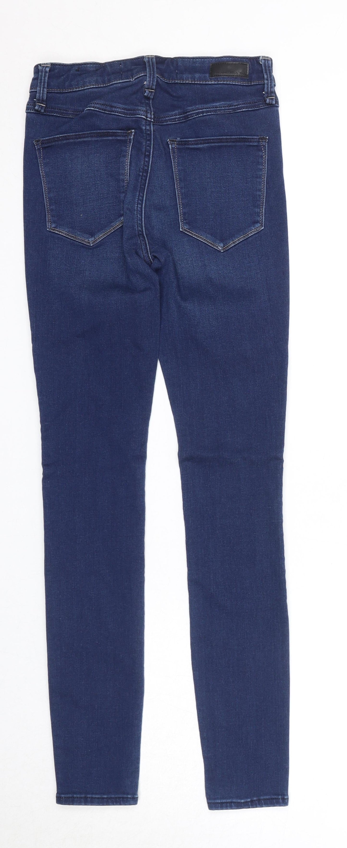 The A&F Sateen Womens Blue Cotton Skinny Jeans Size 24 in L29 in Regular Zip