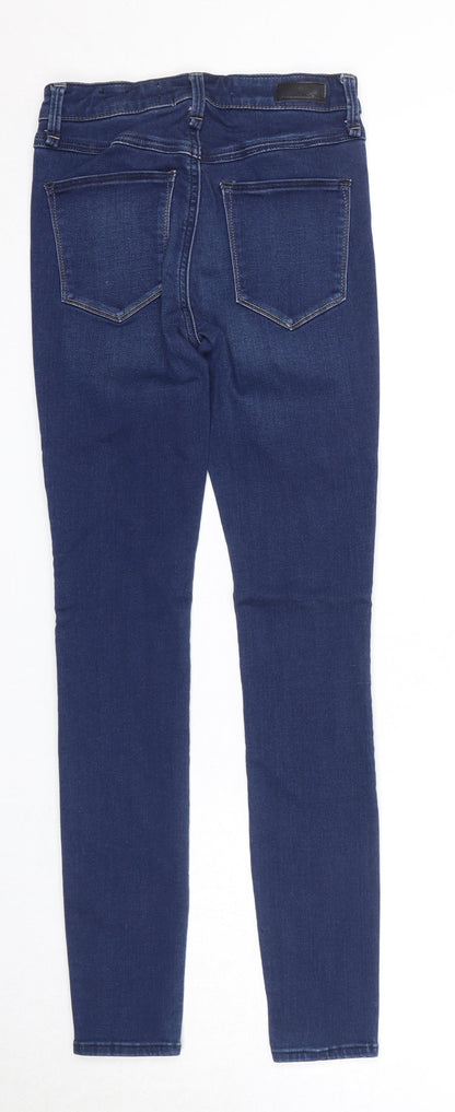 The A&F Sateen Womens Blue Cotton Skinny Jeans Size 24 in L29 in Regular Zip