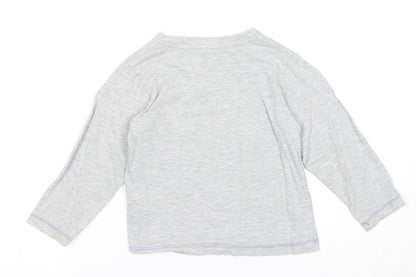 Marks and Spencer Boys Grey Cotton Basic Tank Size 2-3 Years Round Neck Pullover - Dog Print