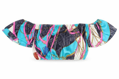 Womens UK Size 14 Missguided Multicoloured Cropped Blouse