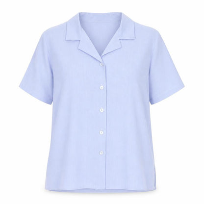Womens UK Size 12 Nightingales Blue Basic Button-Up