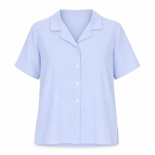 Womens UK Size 12 Nightingales Blue Basic Button-Up