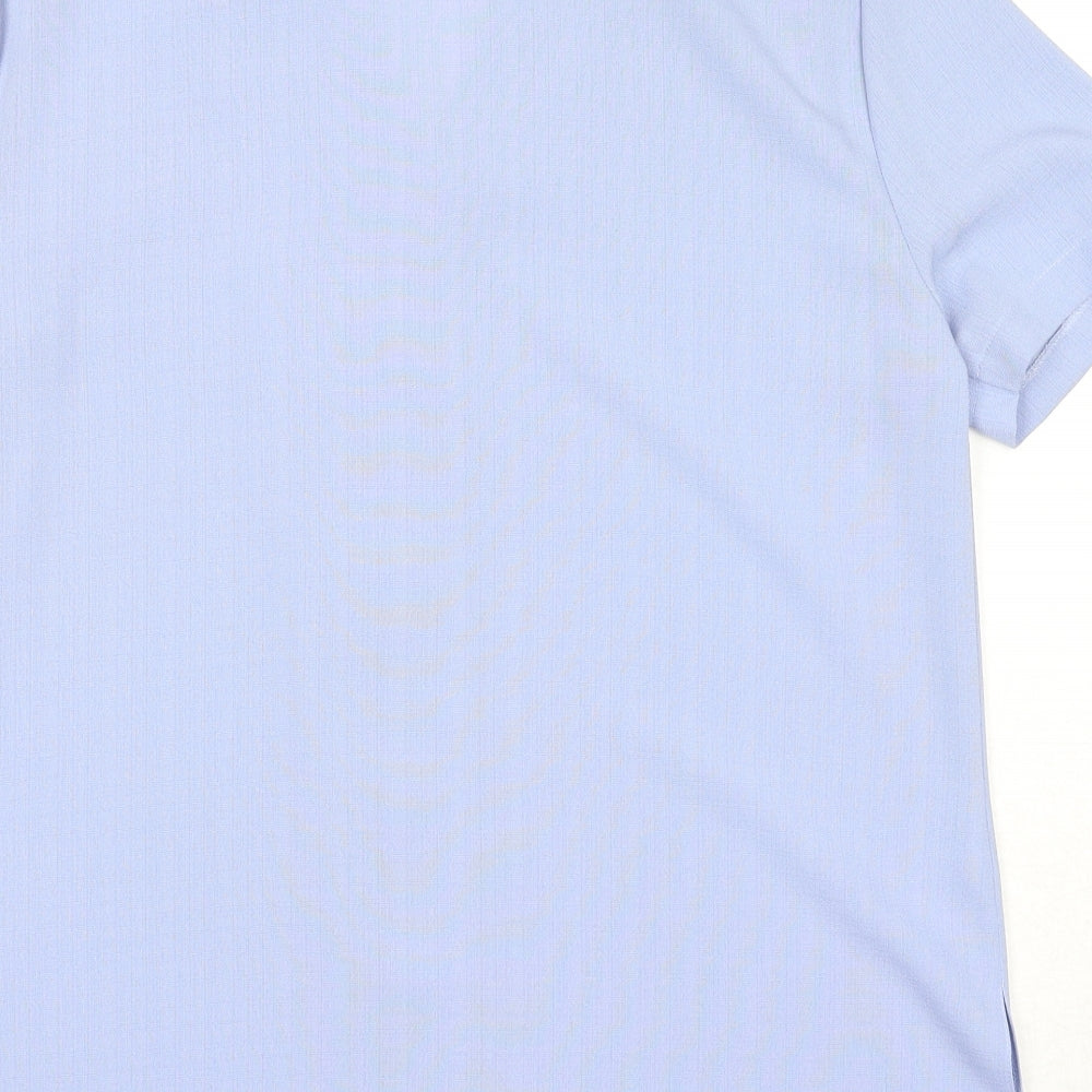 Womens UK Size 12 Nightingales Blue Basic Button-Up