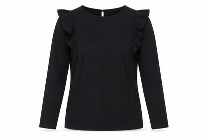 Hawt Womens Black Polyester Basic T-Shirt Size L Round Neck