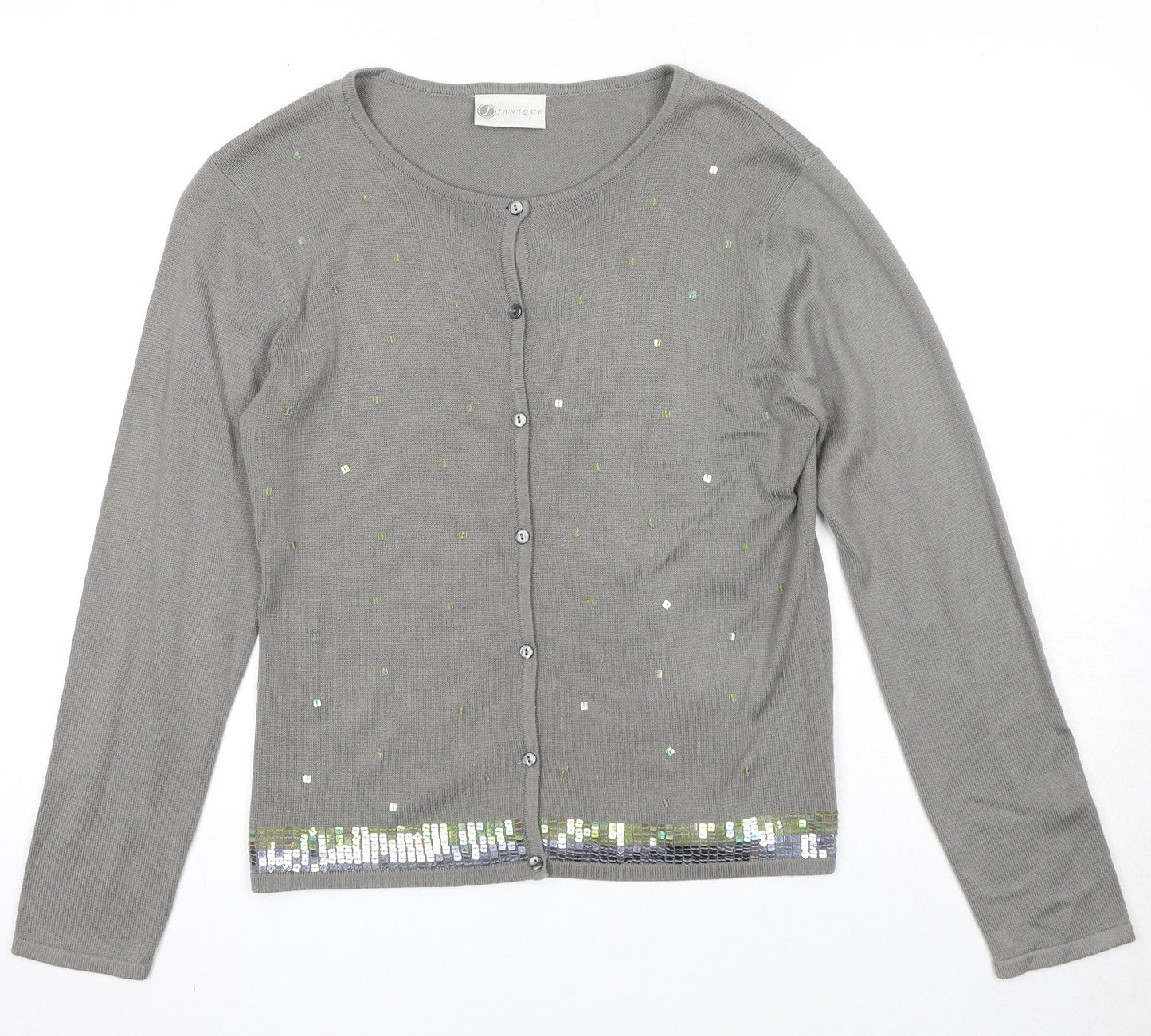 Womens UK Size S Janique Grey Cardigan Jumper