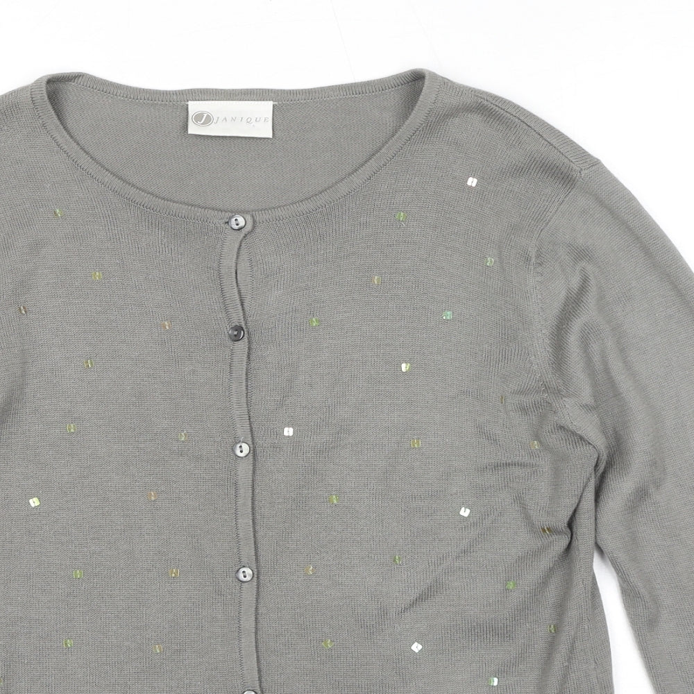 Womens UK Size S Janique Grey Cardigan Jumper