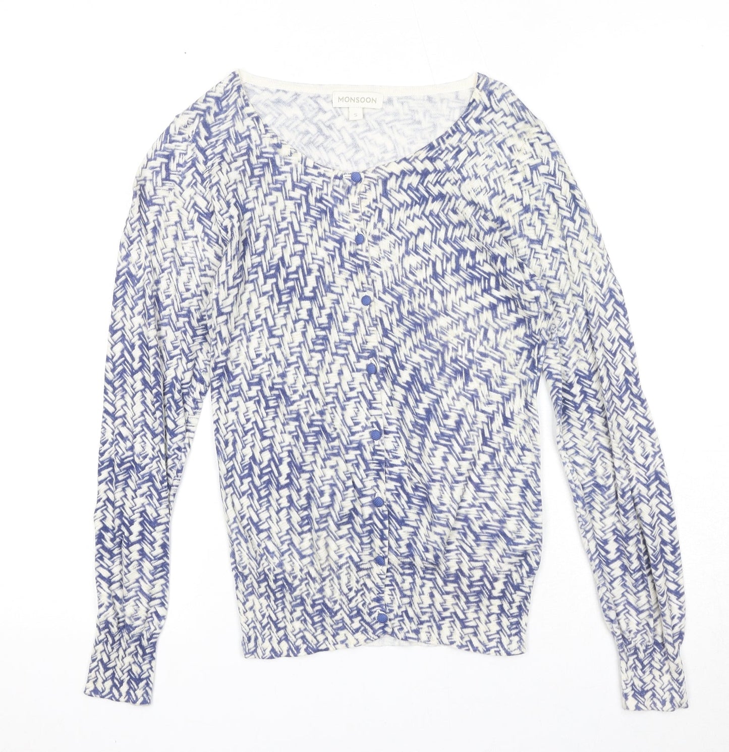 Womens UK Size S Monsoon Blue Cardigan Jumper