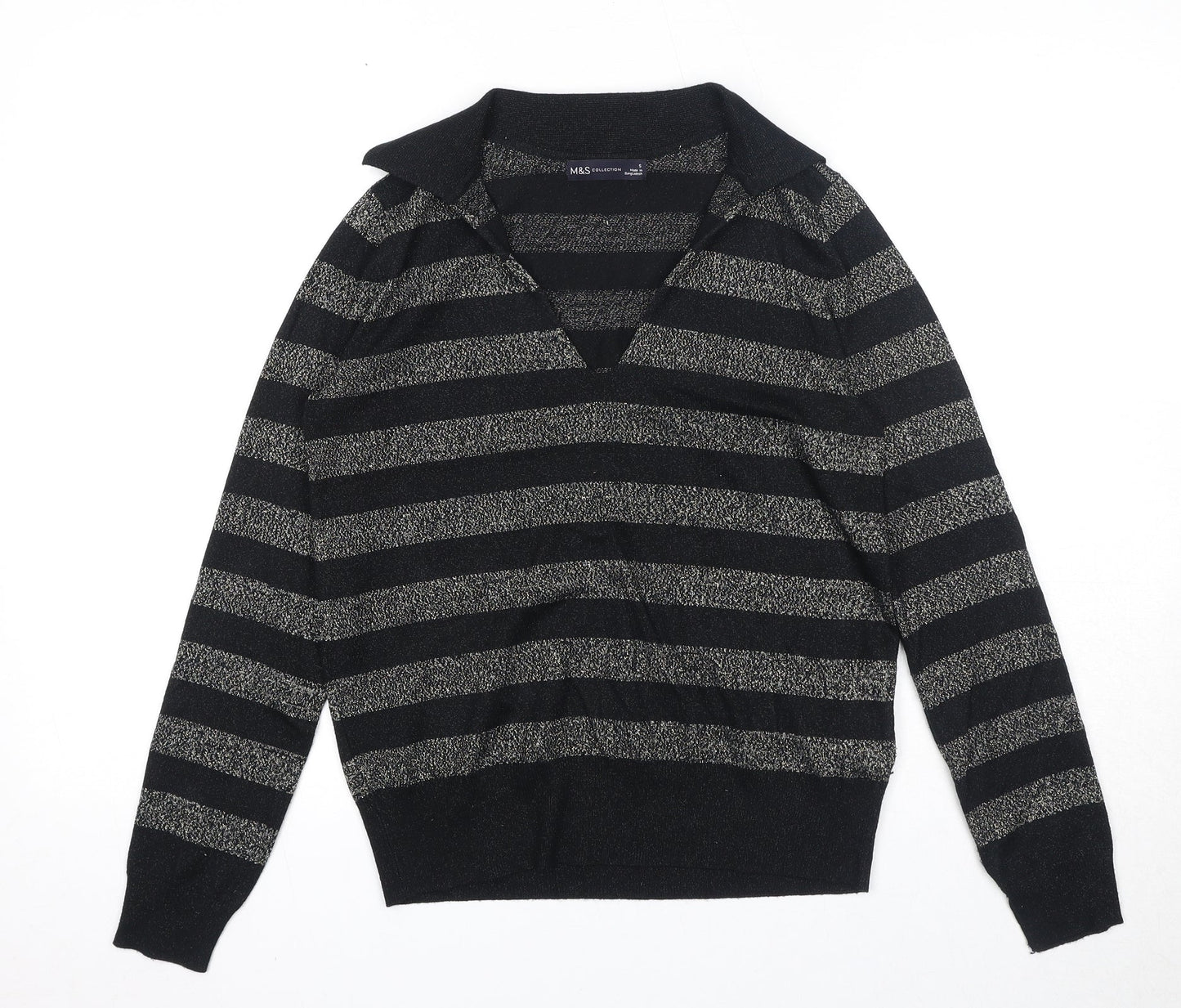 Womens UK Size S Marks and Spencer Black Pullover Jumper