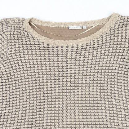 Womens UK Size M Fransa Beige Pullover Jumper