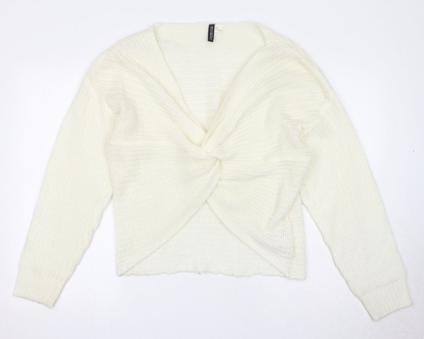 Womens UK Size M Divided by H&M White Pullover Jumper