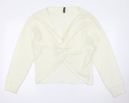 Womens UK Size M Divided by H&M White Pullover Jumper