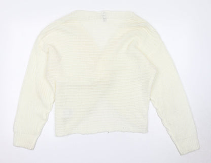 Womens UK Size M Divided by H&M White Pullover Jumper