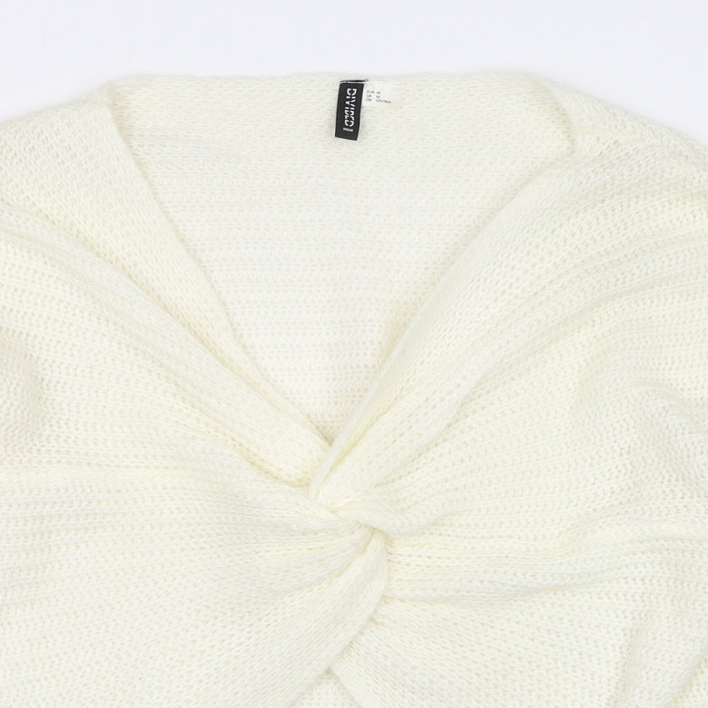 Womens UK Size M Divided by H&M White Pullover Jumper