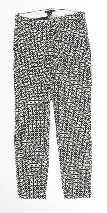 Womens UK Size 4 H&M Regular Fit Chino Black Trousers