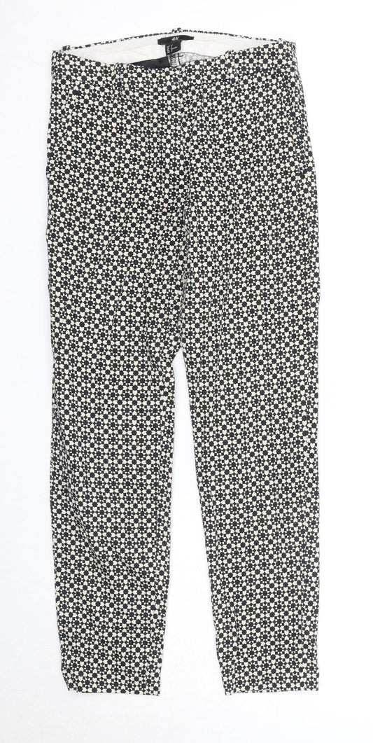 Womens UK Size 4 H&M Regular Fit Chino Black Trousers