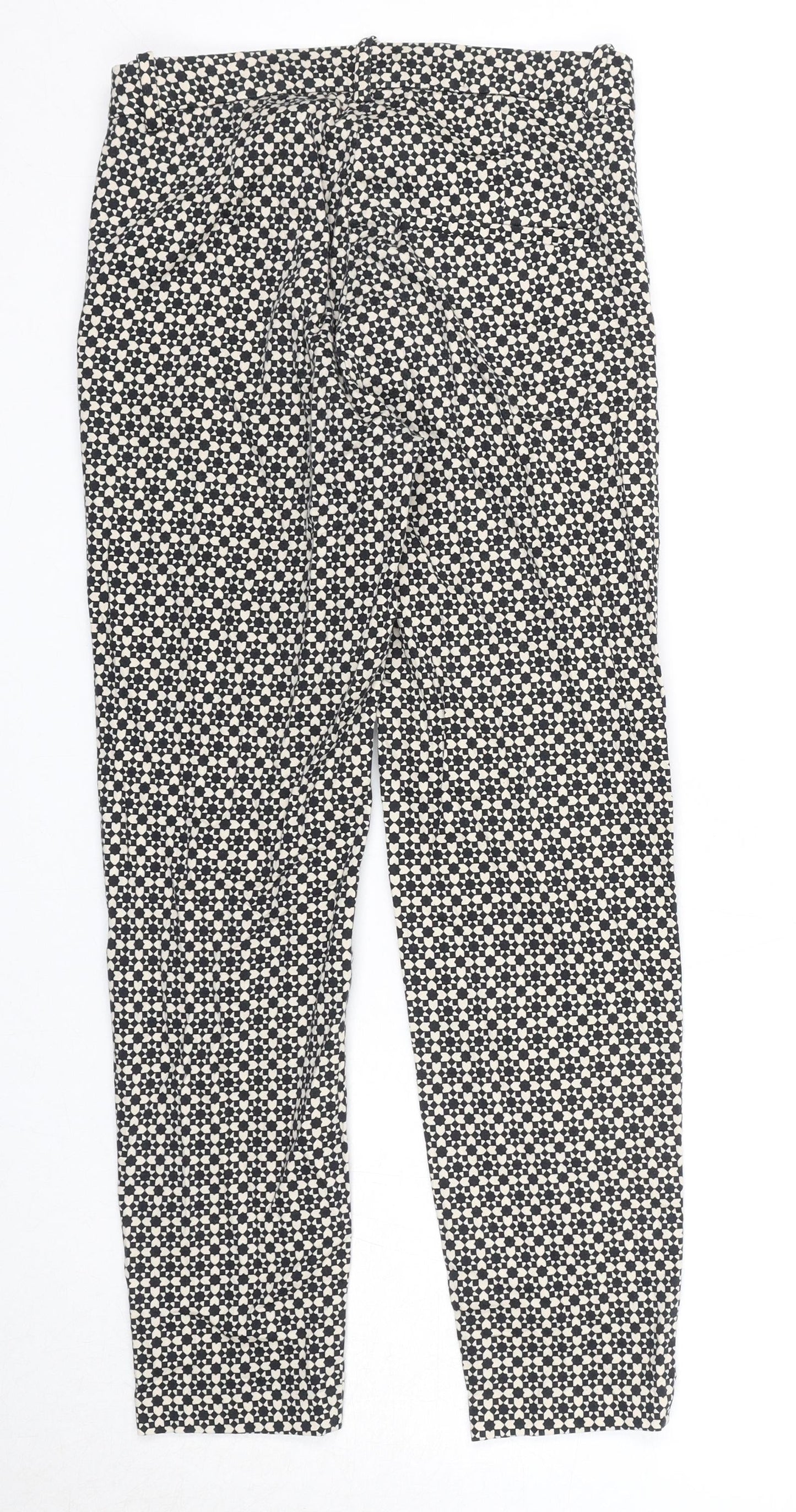 Womens UK Size 4 H&M Regular Fit Chino Black Trousers