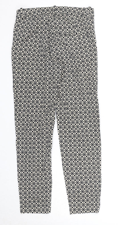 Womens UK Size 4 H&M Regular Fit Chino Black Trousers