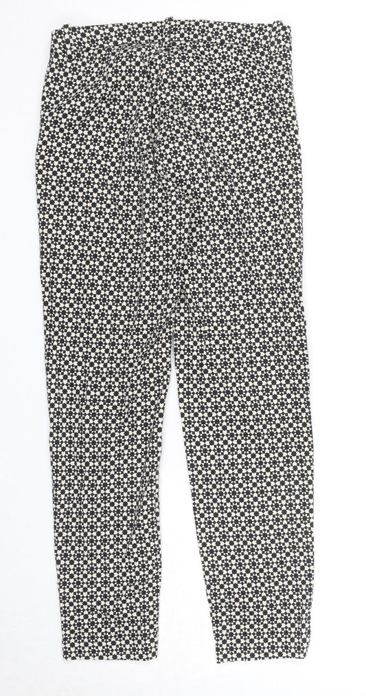 Womens UK Size 4 H&M Regular Fit Chino Black Trousers