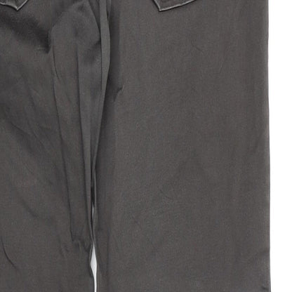 Broadway Womens Grey Cotton Trousers Size 10 Regular Zip
