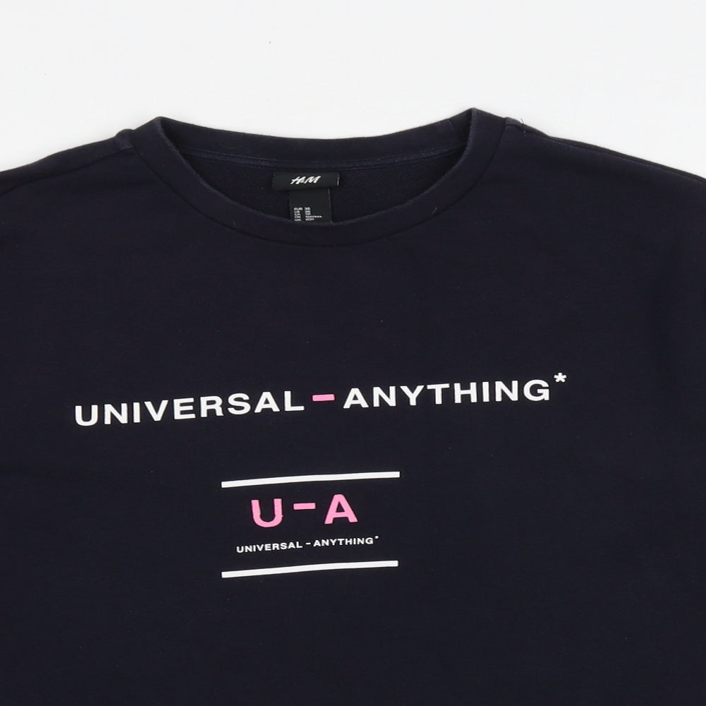 H&M Womens Blue Cotton Pullover Sweatshirt Size XS Pullover - Universal - Anything