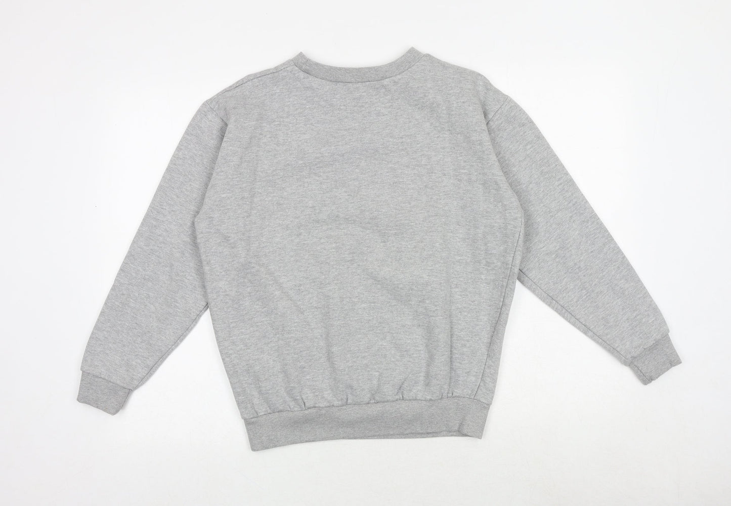 PARISIAN SIGNATURE Womens Grey Floral Cotton Pullover Sweatshirt Size 8 Pullover