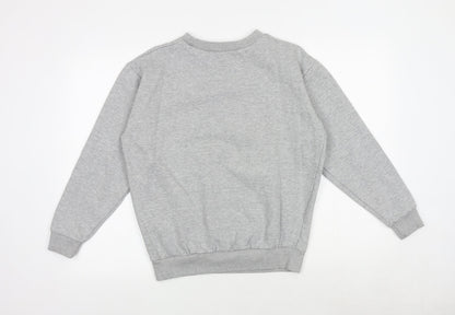 PARISIAN SIGNATURE Womens Grey Floral Cotton Pullover Sweatshirt Size 8 Pullover
