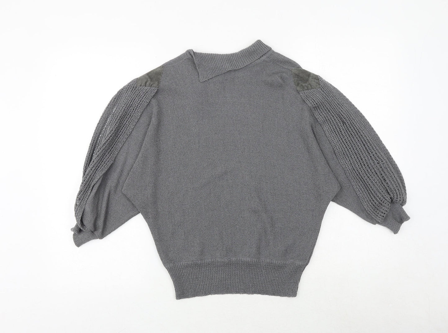 quink Womens Grey Roll Neck Polyester Pullover Jumper Size 10