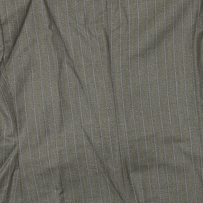 Ted Williams Mens Green Striped Polyester Jacket Suit Jacket Size 42 Regular