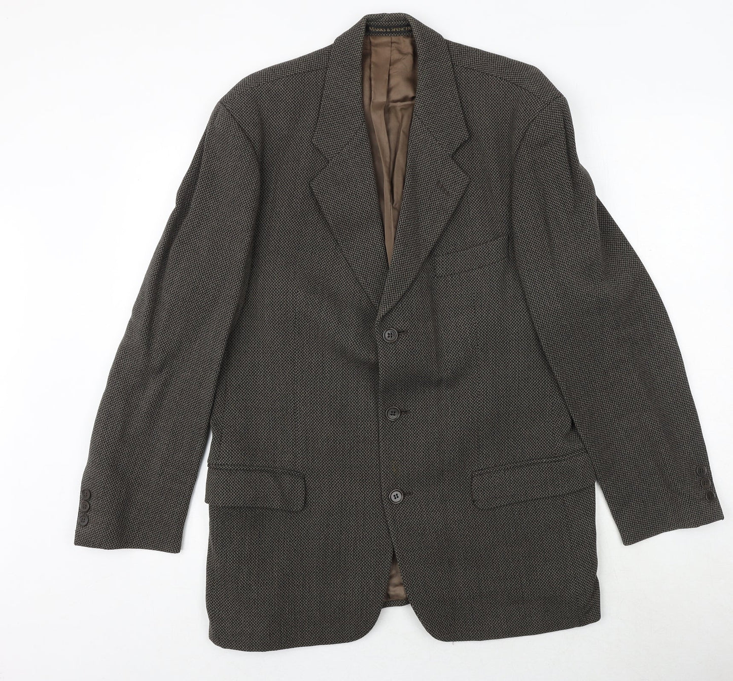 Mens UK Size 40 Marks and Spencer Regular Brown Suit Jacket