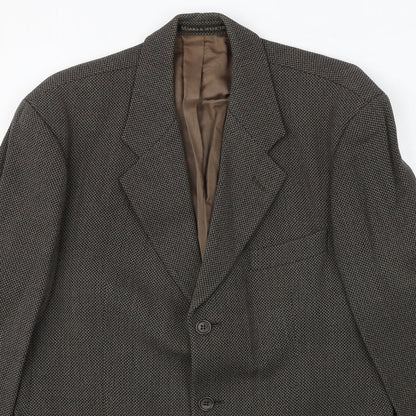 Mens UK Size 40 Marks and Spencer Regular Brown Suit Jacket